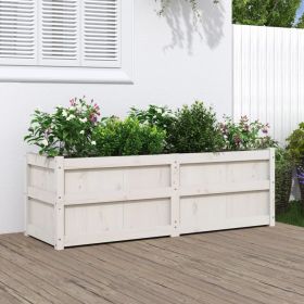 Garden Planter White 59.1"x19.7"x19.7" Solid Wood Pine