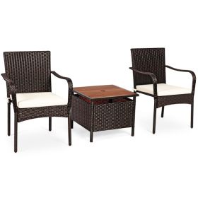 3 Piece Folding Bistro Set Solid Acacia Wood