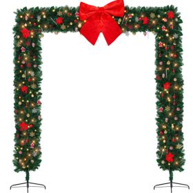 Christmas Artificial Tree Archway Decoration, Realistic PVC Holiday Tree Arch Frame for Outdoor Indoor Room Festival Party Wedding Garden, Flat T