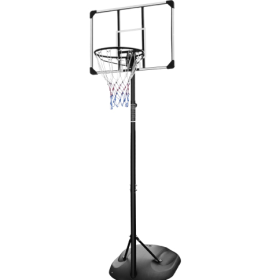 Portable Basketball Hoop System Stand Height Adjustable 7.5ft - 9.2ft With 32 Inch Backboard And Wheels For Youth Adults Indoor Outdoor Basketbal (Option: Transparent)