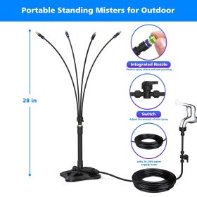 Outdoor Misting Cooling System Standing Patio Misting System, 8M Portable Mister System For Outdoor Garden BBQ Party Tanning Pool Beach Cooling W (Option: 8meter)