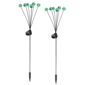 2Pcs Purple Light OR 2Pcs Green Light Solar Scary Eyeballs Lights Outdoor Halloween Decoration Swaying Light Halloween Path Lights Ornaments With (Color: Green)