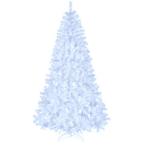 FCH 7ft 1346 Branches Automatic Tree Structure PVC Material 500 Lights Cool Color 8 Modes Christmas Tree White (Option: Default title)