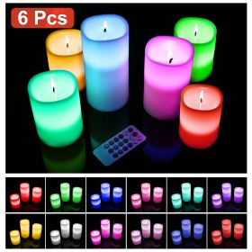6Pc Flameless Candles Votive Candles Wireless Battery Operated LED Flickering Candles With Remote Control Timer (Option: 6Pc)
