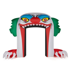 8.9 FT Halloween Inflatables Clown Archway Outdoor Decorations, Scary Halloween Giant Clown Blow Up Decorations With Built-in LED Lights For Holi (Option: As picture)