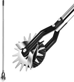 Wheel Rotary Edger, Sidewalk Manual Lawn Edger, Stainless Steel Handle, Adjustable Height -66.7Inch (Color: Silver)