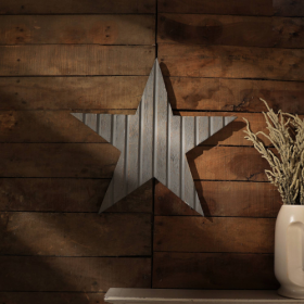 Star Shape Handcrafted Wooden Wall (Option: Gray)